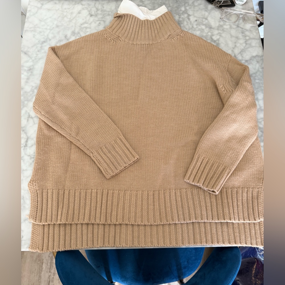 Tuckernuck Beige Knit Sweater with White Collar